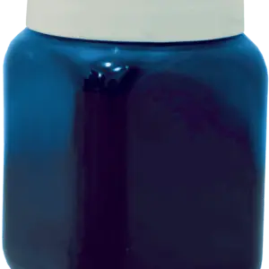 Jar of blue food dye for Shy Feeders.